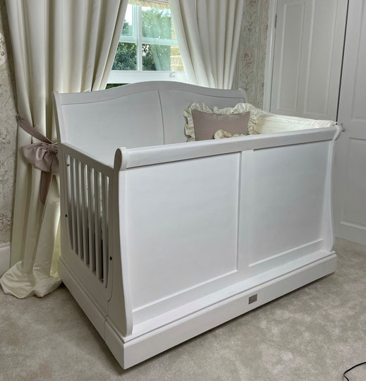 Scandinavian Sleigh Cot Bed in White. Free Delivery & Assembly. Was £980 ((Black Friday Sale £400))