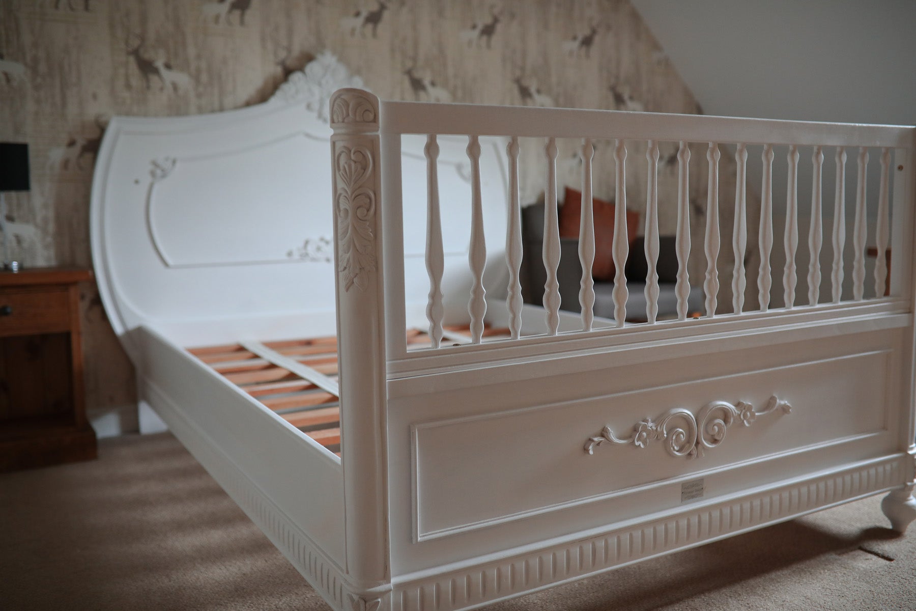 Louis French Cot Bed in White. Free Delivery & Assembly.