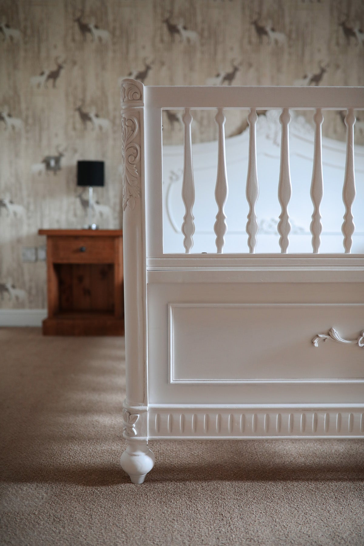 Louis French Cot Bed in White. Free Delivery & Assembly.