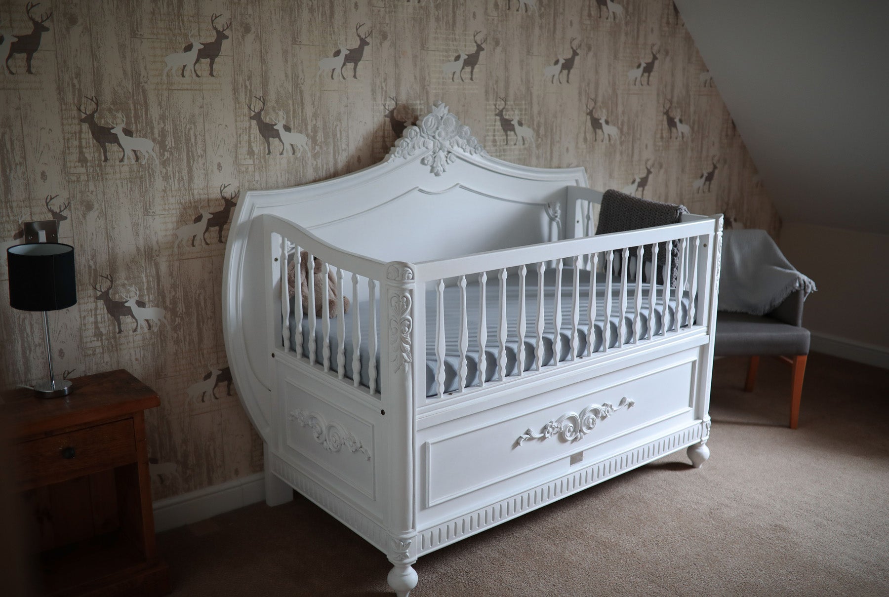 Louis French Cot Bed in White. Free Delivery & Assembly.